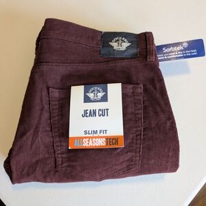 NWT Docker's Men's Corduroy Jean Cut Slim Fit Pants - Rich Burgundy